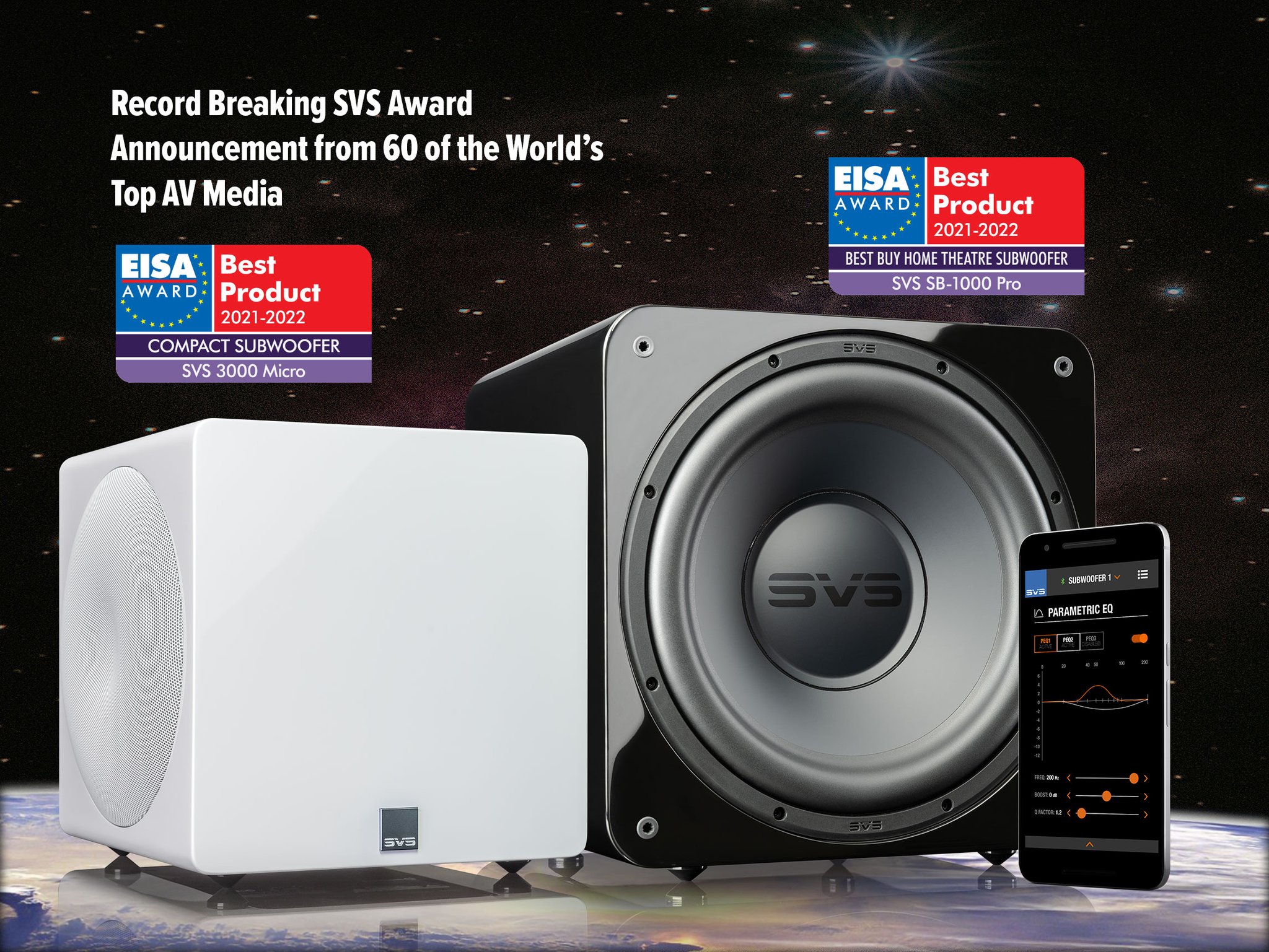 SVS Earns EISA Awards for Best Compact Subwoofer (3000 Micro) and Best Home Theater Subwoofer (SB-1000 Pro)